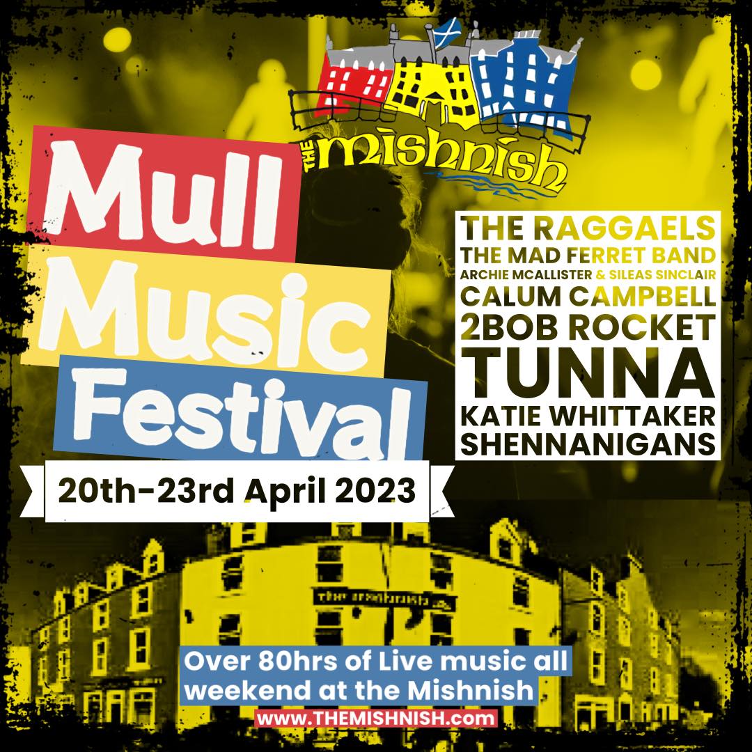 Mull Music Festival 2023 poster for The Mishnish Hotel